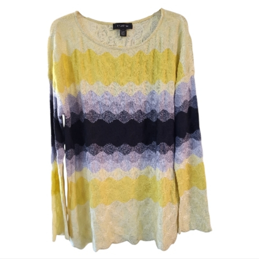 St. John Multicolor Wool Blend Striped Sweater - Size L